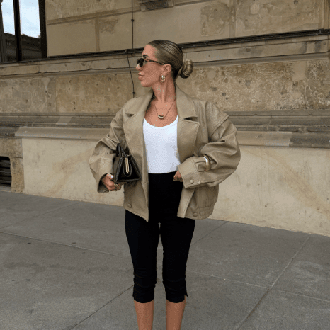 ZEYA - Isabel Double Breasted Faux Leather Coat
