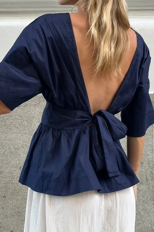 ZEYA - Jasmin Ruffled Backless Blouse