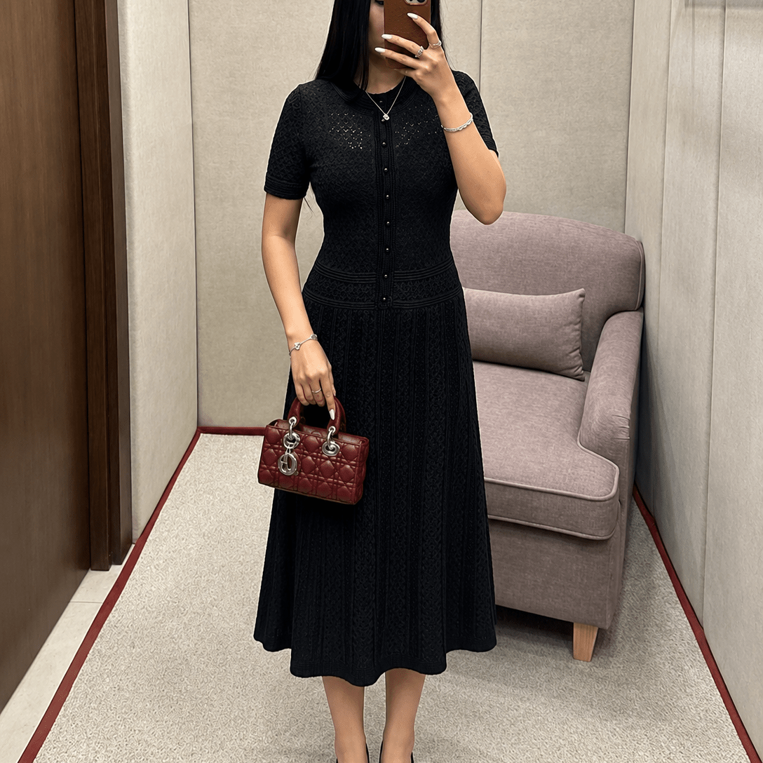 ZEYA - Rebecca Half Button Knitted Midi Dress