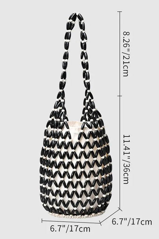 ZEYA - Jessica Woven Beaded Tote Bag