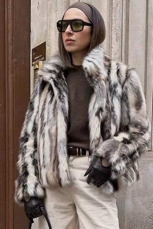 ZEYA - Jordy Leopard Faux Fur Coat