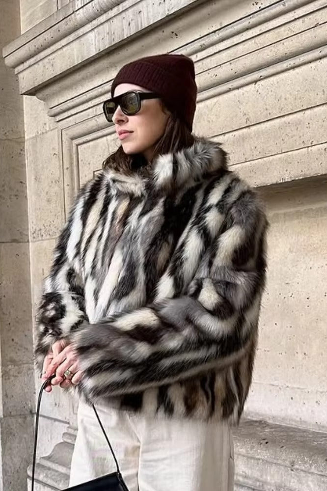 ZEYA - Jordy Leopard Faux Fur Coat