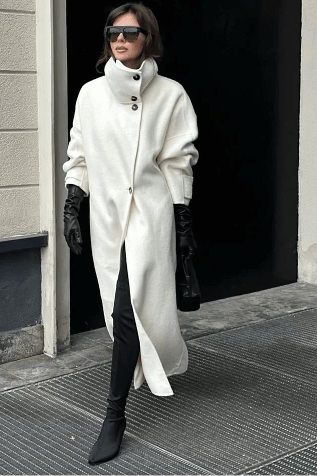 ZEYA - Julia Stand Collar Long Coat
