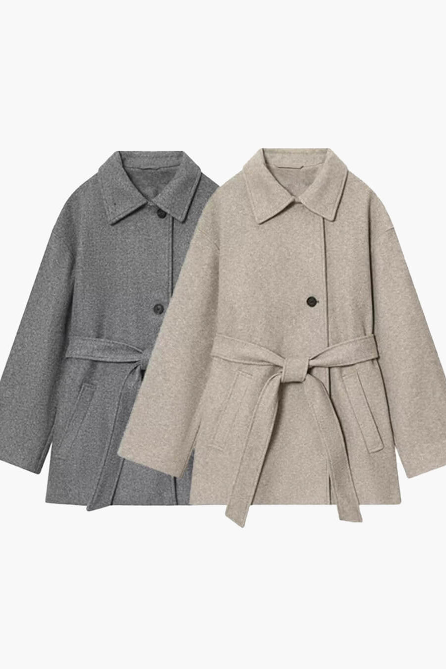 ZEYA - Juliette Faux Wool Coat with Belt