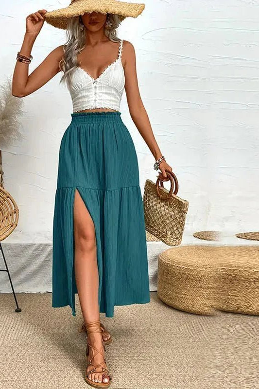 ZEYA - Kalia Bohemian Midi Ruffle Skirt