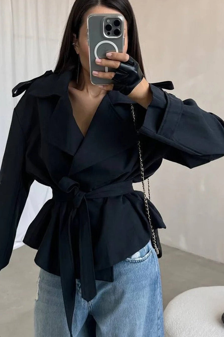 ZEYA - Kelly Belted Cropped Trench Coat