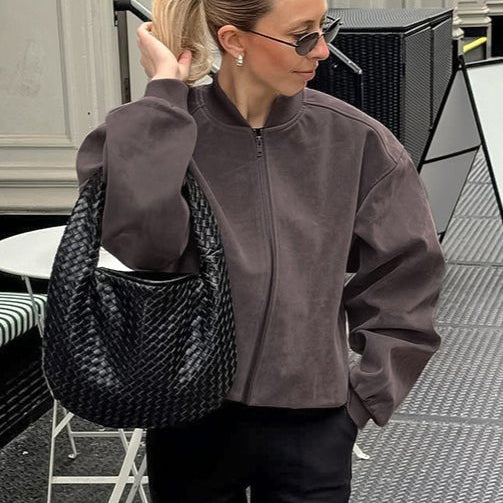 ZEYA - Kelly Suede Bomber Jacket