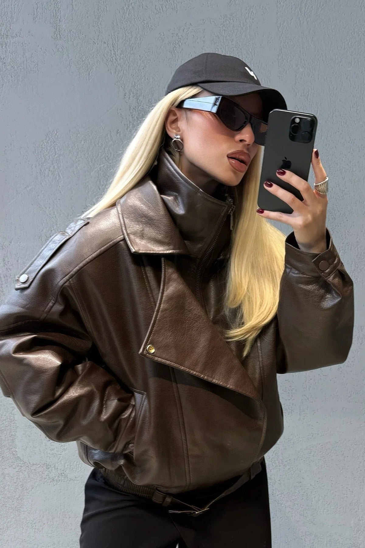 ZEYA - Kira Belted Leather Jacket