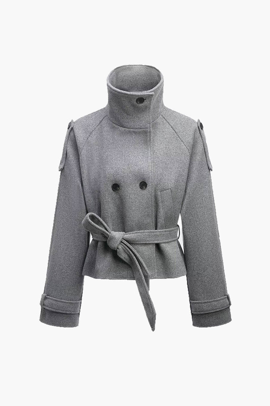 ZEYA - Lara Stand Collar Short Trench Coat