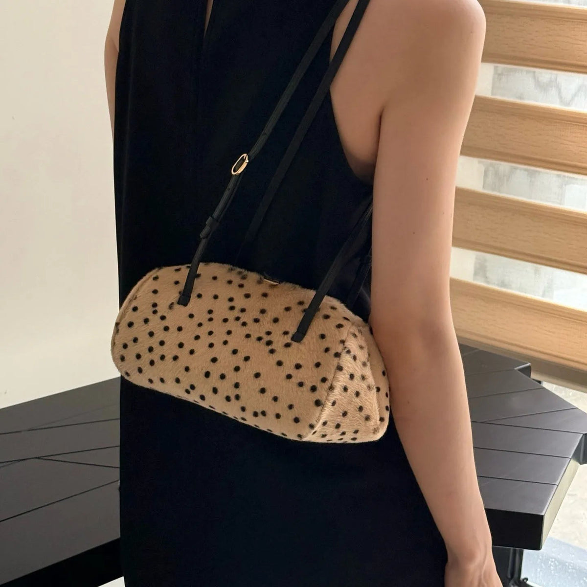 ZEYA - Layla Cheetah Faux Fur Shoulder Bag