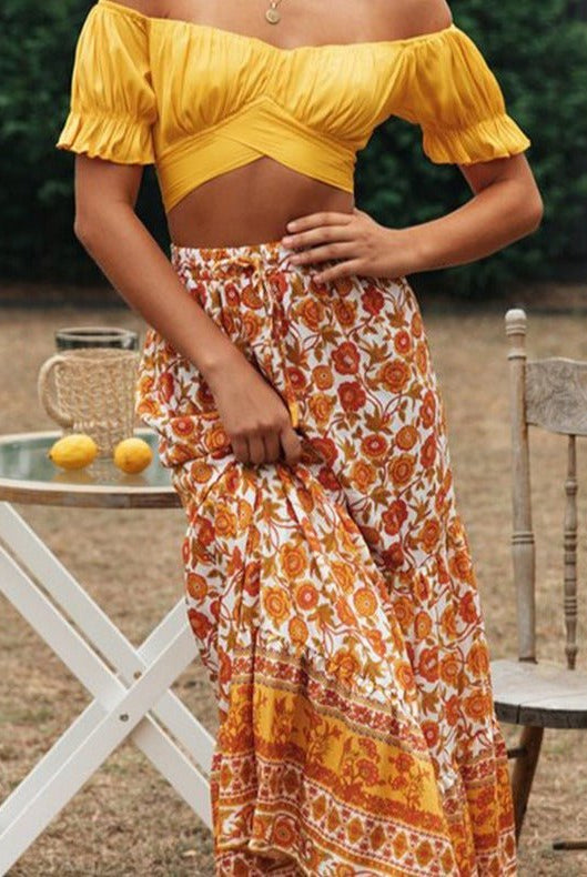 ZEYA - Leah Flowing Puff Sleeve Crop Top