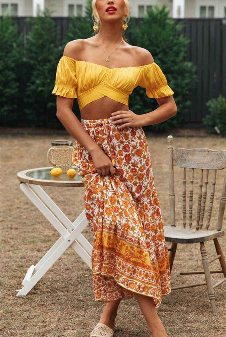ZEYA - Leah Flowing Puff Sleeve Crop Top
