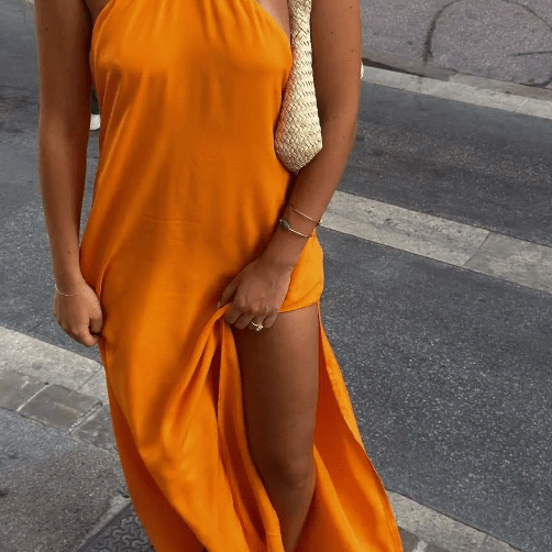 ZEYA - Leah Sequin Halter Maxi Dress