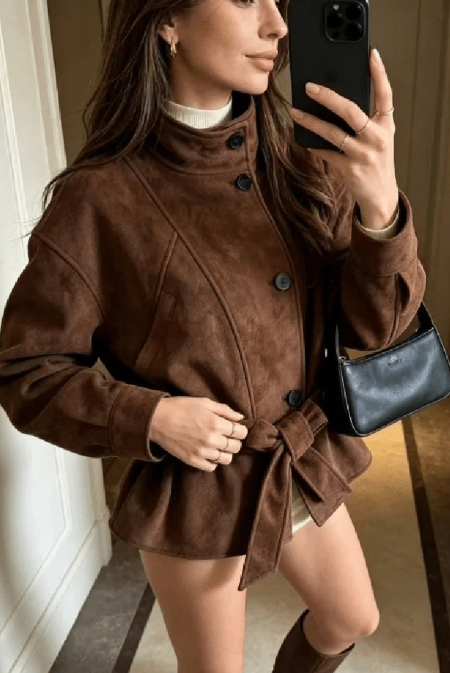 ZEYA - Letty Faux Suede Lace Up Jacket