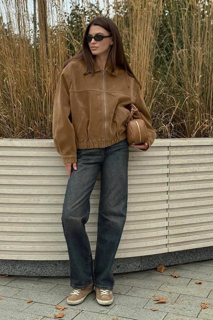 ZEYA - Lisa Suede Zip Relaxed Jacket