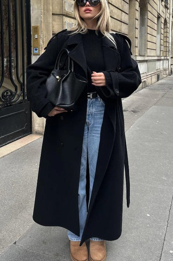 ZEYA - Long black Trench Coat