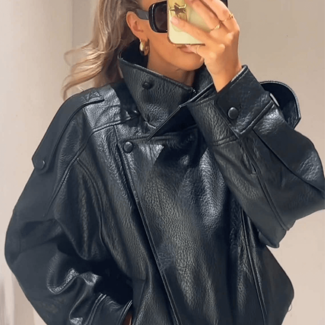 ZEYA - Lucille Asymmetrical Leather Jacket