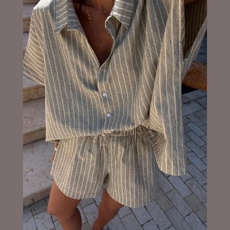 ZEYA - Mara Striped Shorts Set