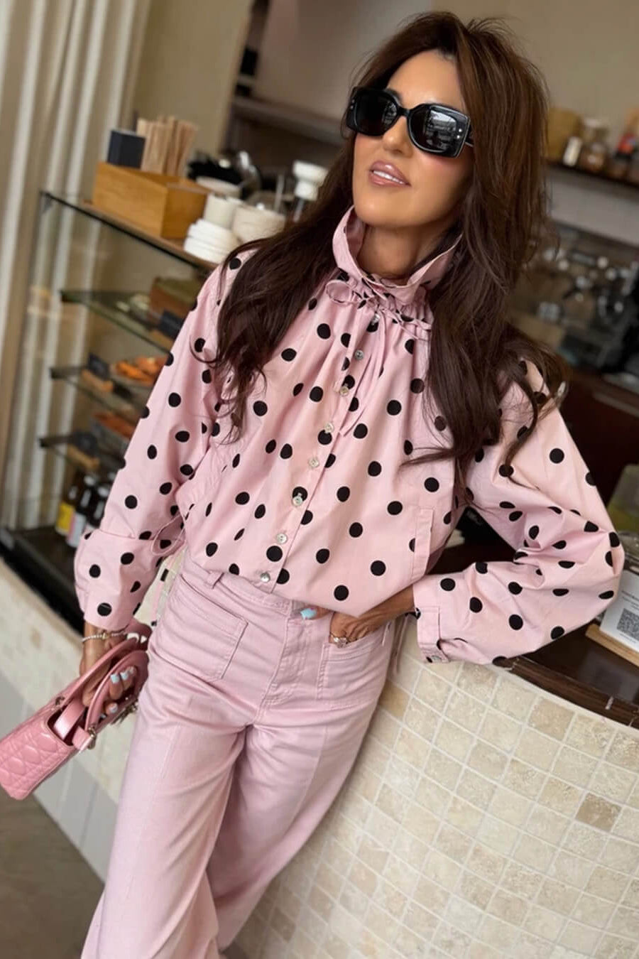 ZEYA - Margot Polka Dot High Collar Jacket