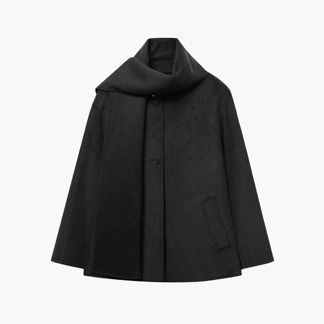 ZEYA - Marisol Faux Wool Coat with Scarf