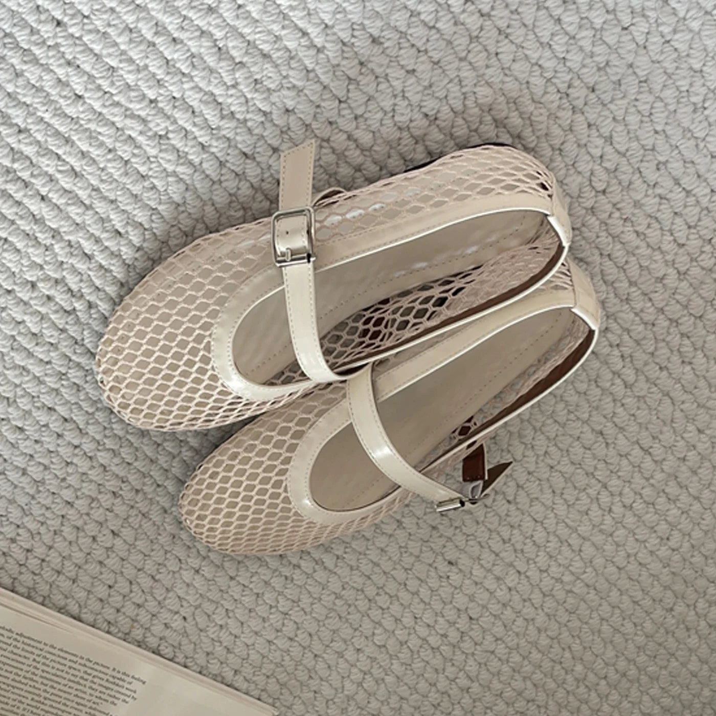 ZEYA - Martha Mesh Buckle Strap Flats