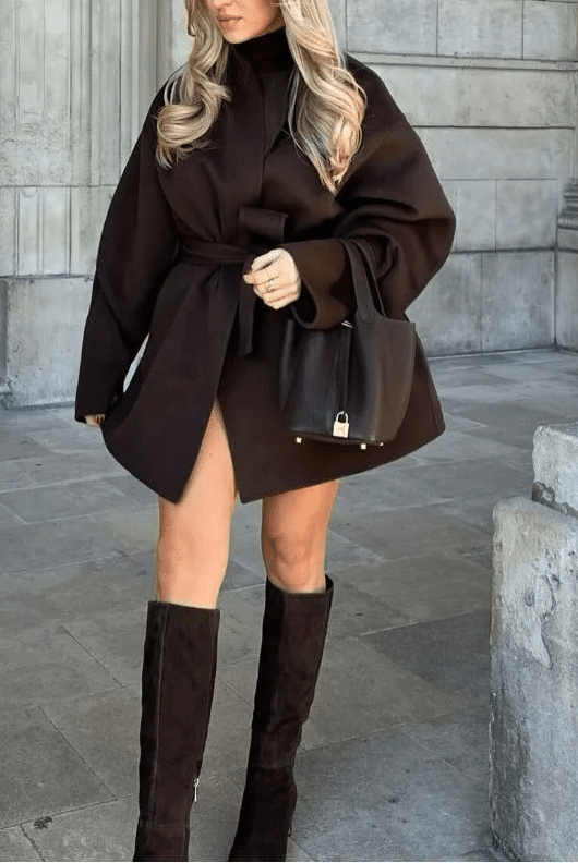 ZEYA - Mary Belted Oversized Wrap Coat