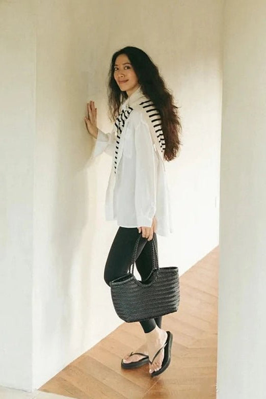 ZEYA - Melisande Woven Leather Tote Bag