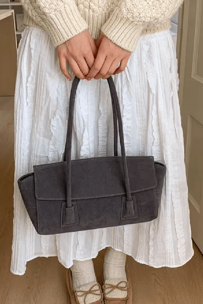 ZEYA - Melissa Vintage Faux Suede Shoulder Bag