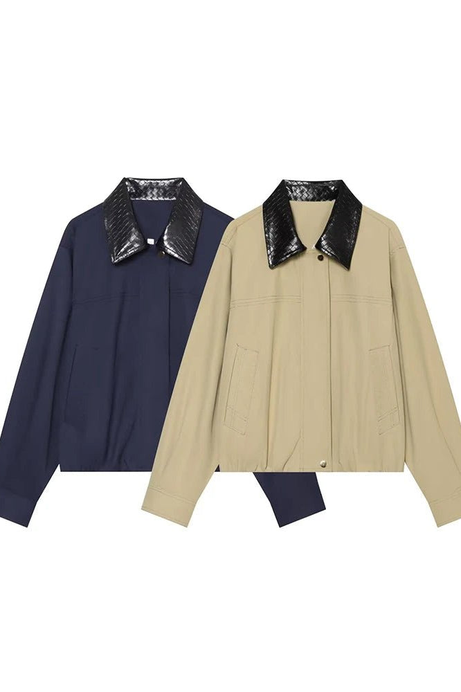 ZEYA - Naomi Contrast Collar Bomber Jacket