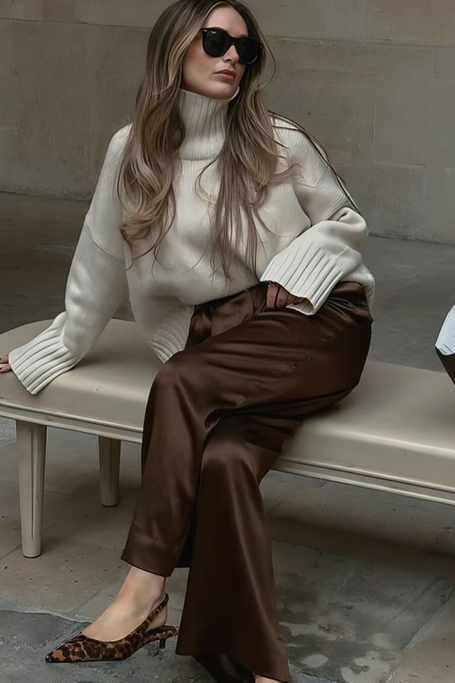 ZEYA - Nenita Wide Leg Satin Trousers