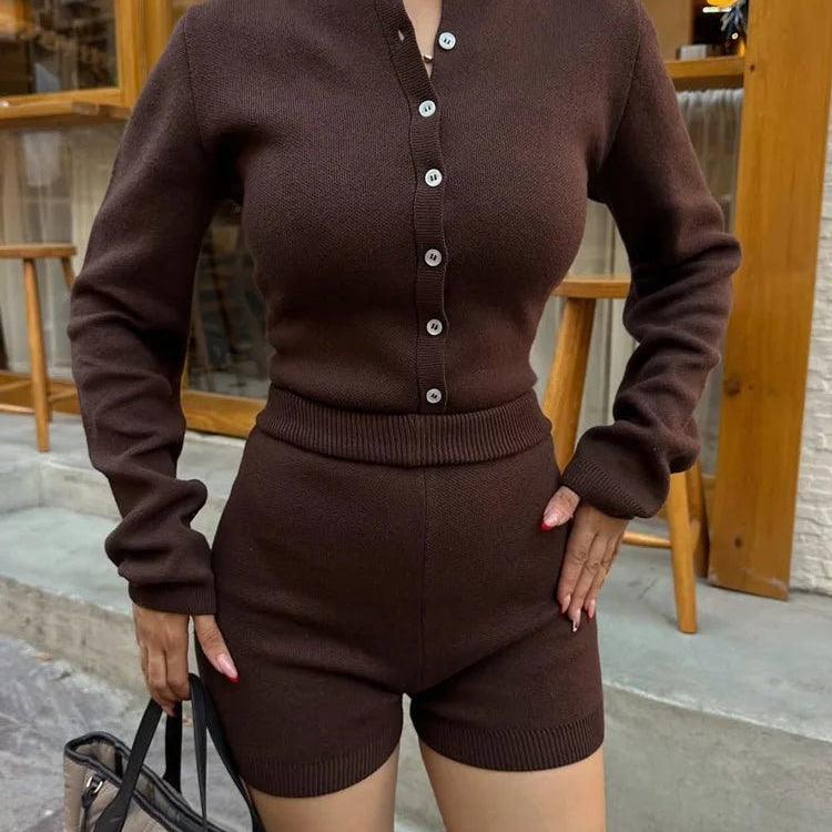 ZEYA - Paloma Ribbed Knit Shorts Set