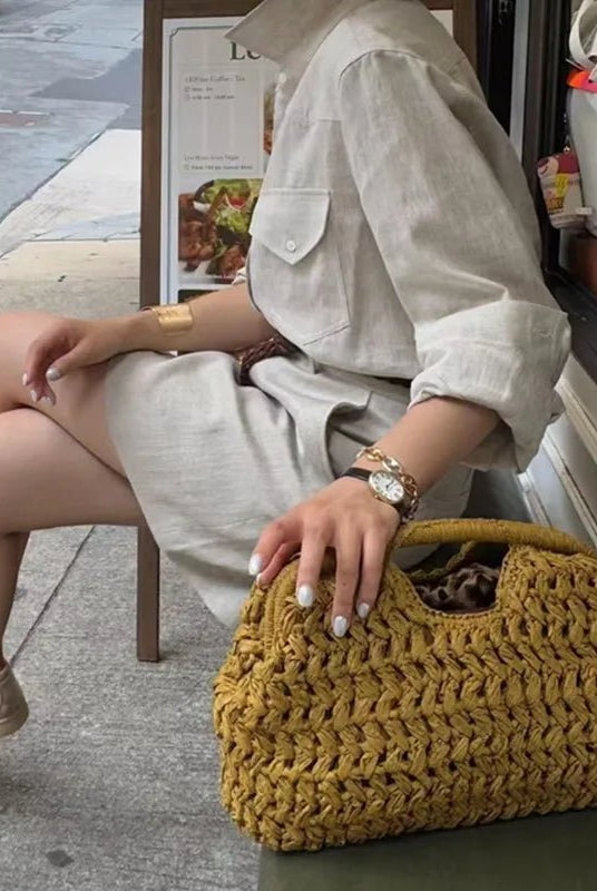 ZEYA - Sabrina Woven Rattan Tote