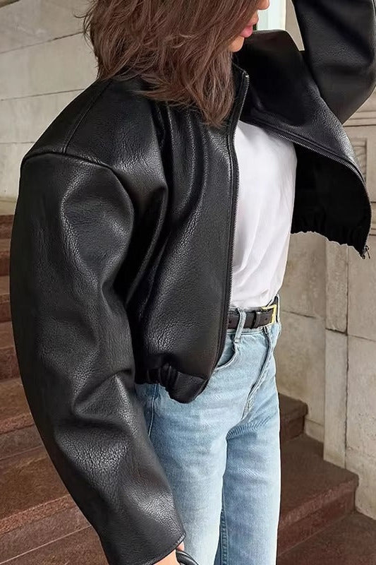 ZEYA - Sally Zip Up Leather Jacket