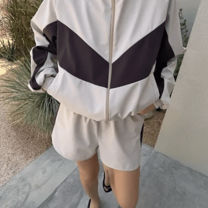 ZEYA - Sandra Chevron Windbreaker Shorts Set