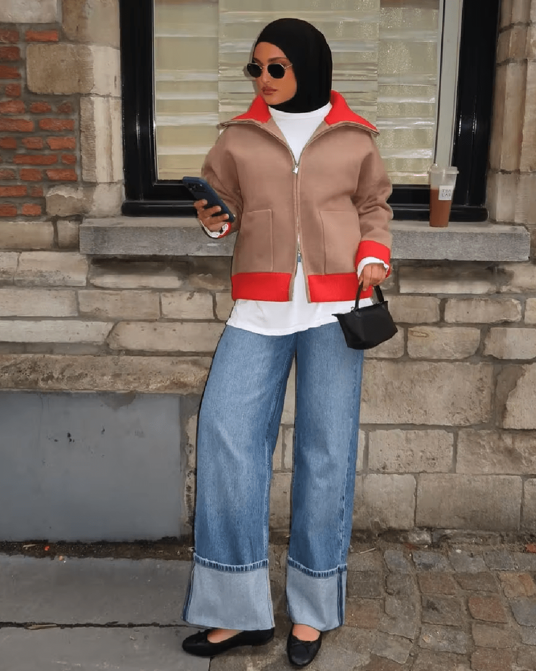 ZEYA - Sandra Wide Ribbed Collar Color Blocked Cardigan
