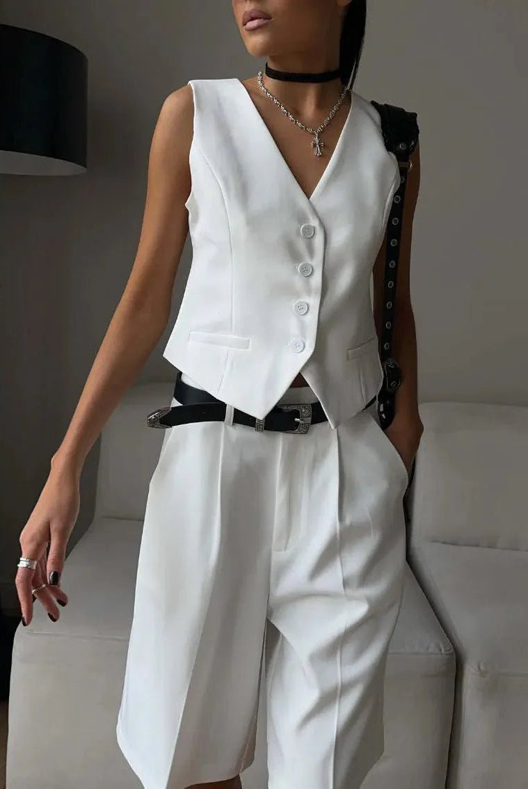 ZEYA - Serena Tailored Vest & Bermuda Shorts Set