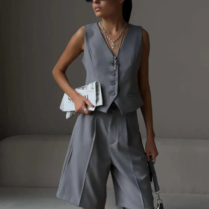 ZEYA - Serena Tailored Vest & Bermuda Shorts Set