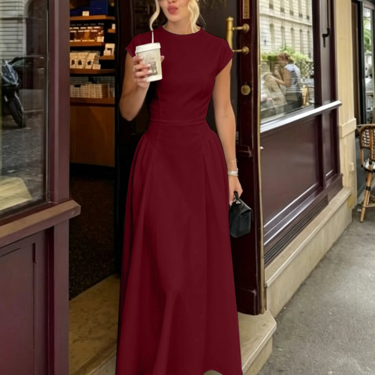ZEYA - Sienna Flare Maxi Dress with Cap Sleeves