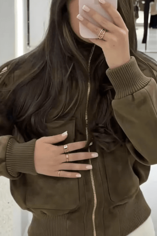 ZEYA - Solane Stand Collar Bomber Jacket