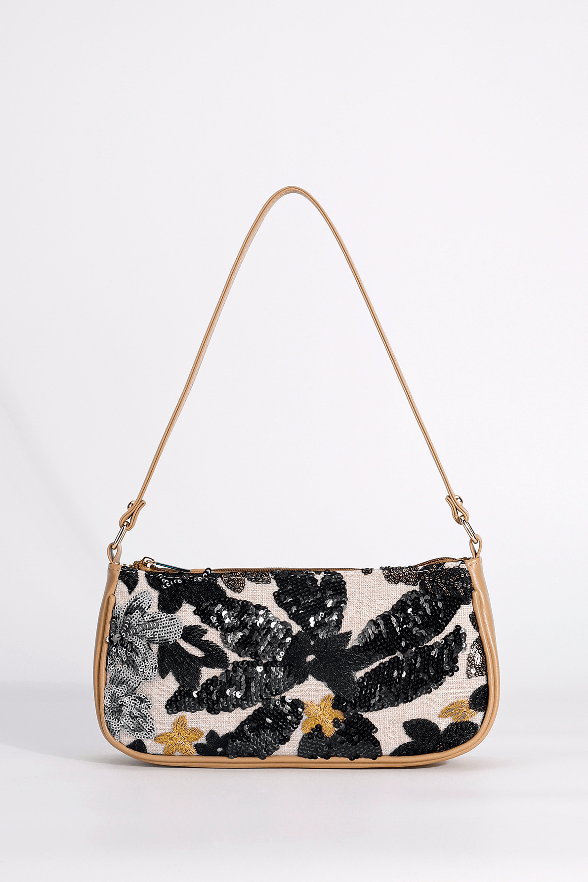 ZEYA - Sophia Embroidered Sequin Shoulder Bag