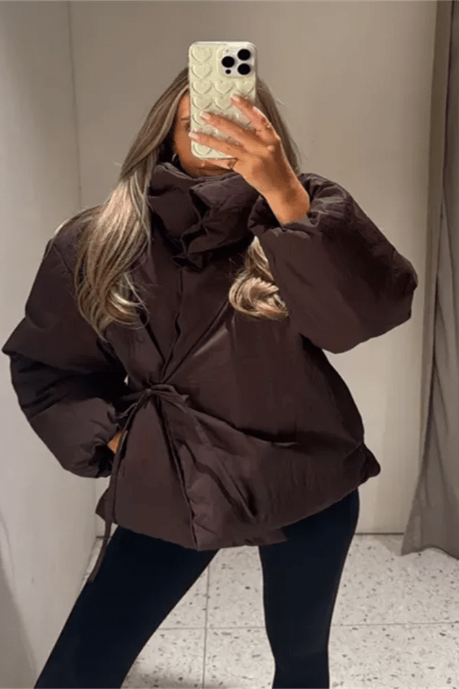 ZEYA - Suzanne High Collar Tie - Up Puffer Jacket
