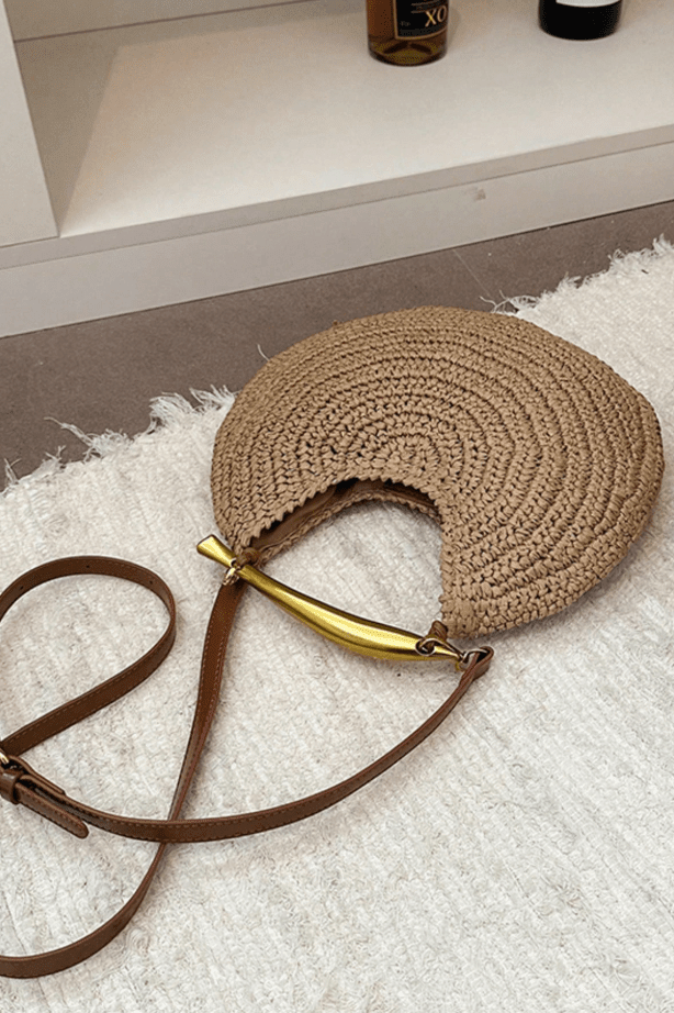 ZEYA - Valeria Sequined Straw Shoulder Bag