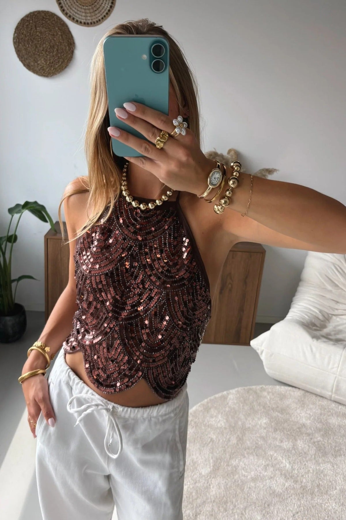 ZEYA - Valerie Sequin Halter Top