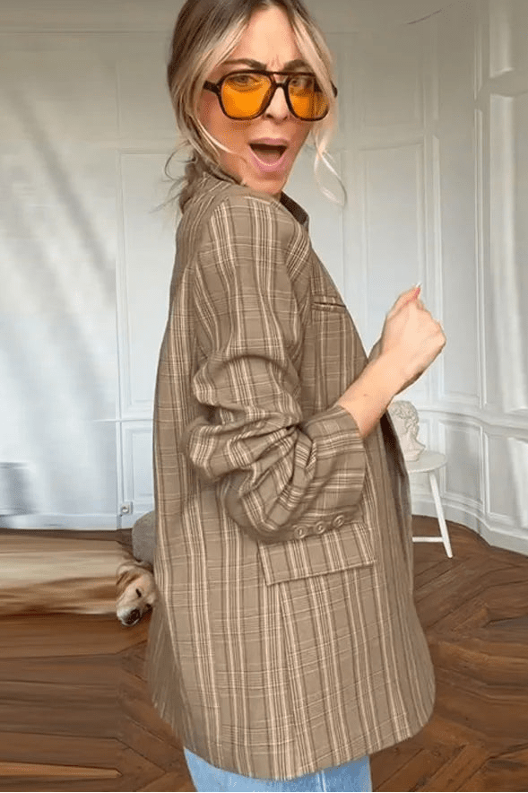 ZEYA - Willow Stand Collar Striped Suit Jacket