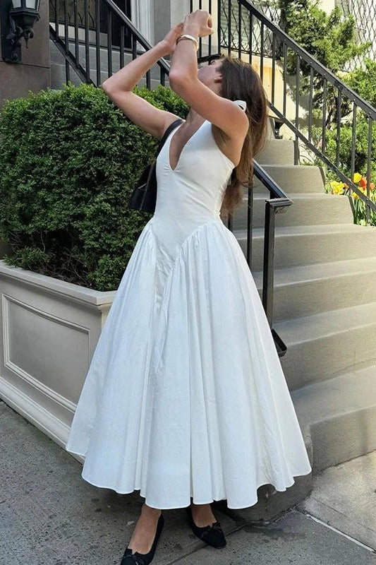 ZEYA - Ximena Deep Neck Maxi Dress