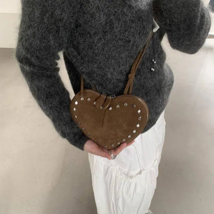 Esther Vintage Faux Suede Crossbody Taske