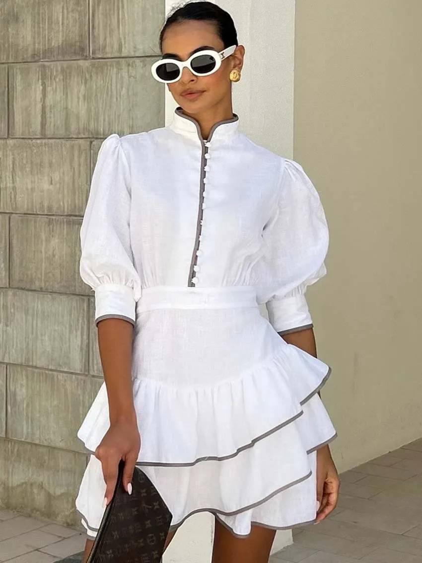 Sofia Patchwork Turtleneck Mini Dress