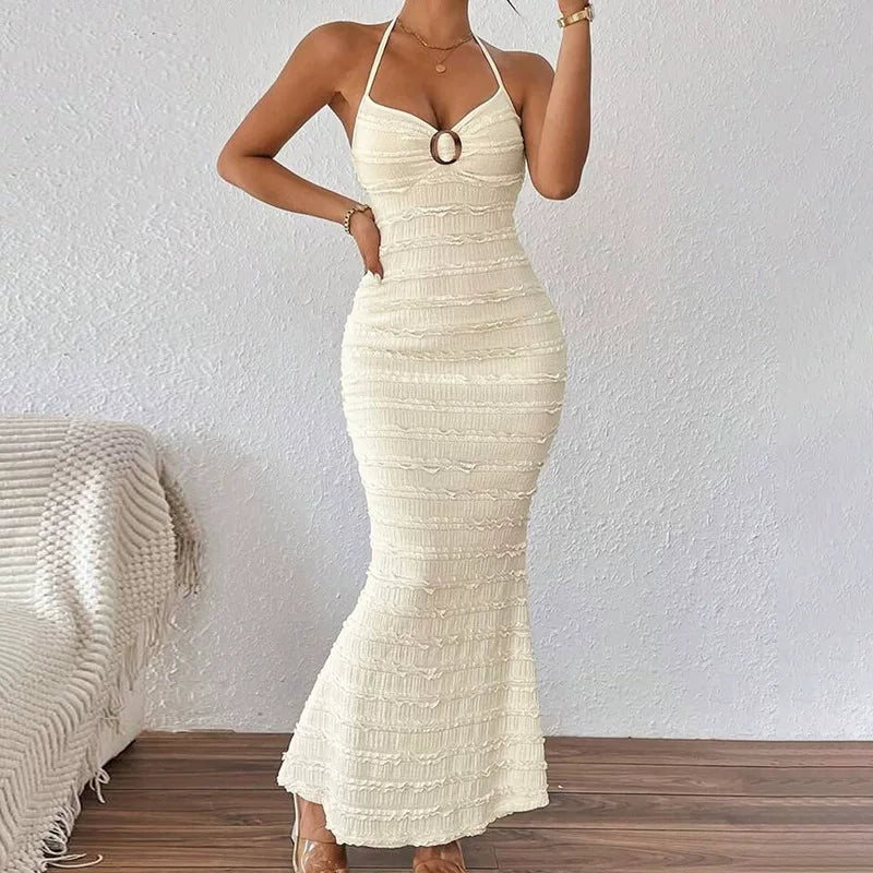Margot Ruffle Halter Maxi Dress