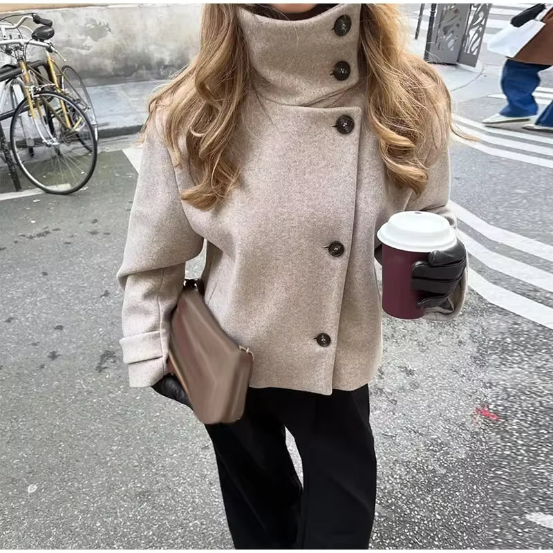 Alice Stand Collar Jacket with Pockets