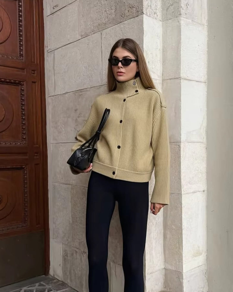 Ahiwa Strikket Cardigan med ståkrave